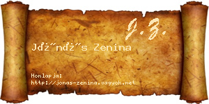 Jónás Zenina névjegykártya